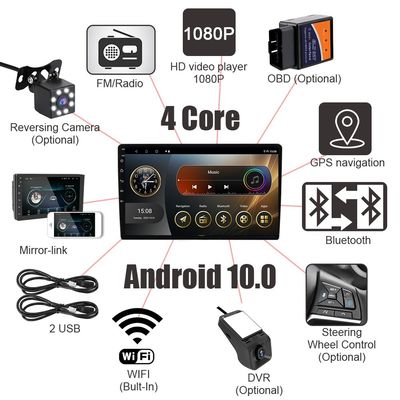 Custom Box 9 inch Android 10 Car Multimedia Player met touchscreen en GPS navigatie