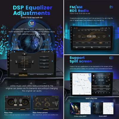 Universal 2 Din QELD/IPS Touch Screen Radio Player Carplay met Split Screen functie