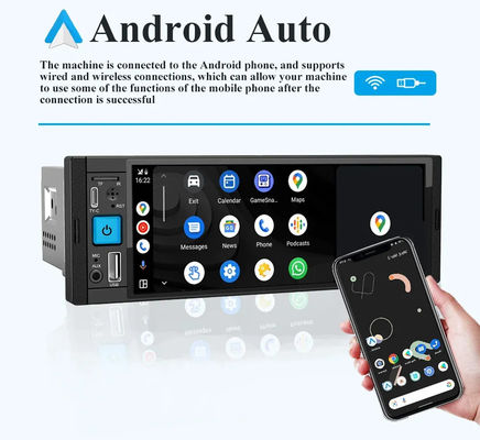 Car Radio Wireless Carplay 1Din MP5-speler met FM/AM/RDS multimedia en Bluetooth