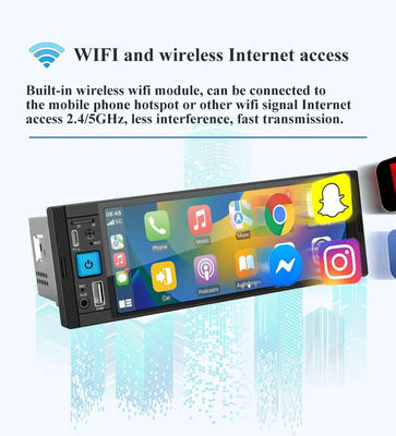 Car Radio Wireless Carplay 1Din MP5-speler met FM/AM/RDS multimedia en Bluetooth