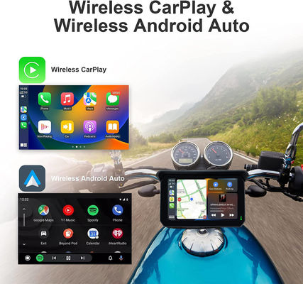 IP67 waterdicht 5 inch IPS-scherm Motorfiets Carplay GPS Navigator 2 in 1 Draadloos Apple Car-play Android Auto