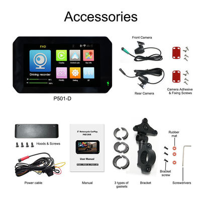 IP67 waterdicht 5 inch IPS-scherm Motorfiets Carplay GPS Navigator 2 in 1 Draadloos Apple Car-play Android Auto