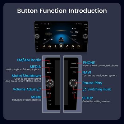 Full Fit Display Screen Car Stereo 8Core TS18 Multimedia Player voor universele auto-installatie