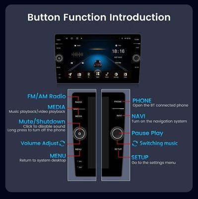 Universal Built-in WiFi 9/10 Inch Android 11.0 Car Multimedia Player voor Toyota Nissan