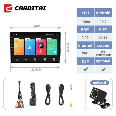 10.1 inch touchscreen 2 Din Car Radio met Android OS DSP functie en BT navigatie