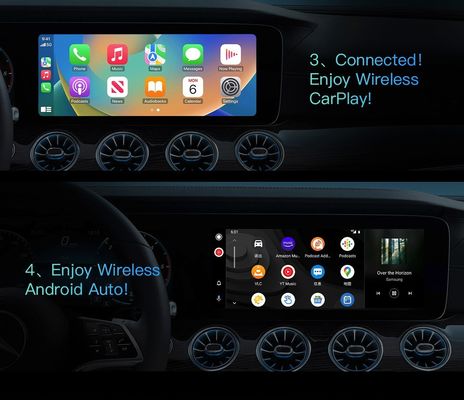 Qualcomm's QCM6125 8-kern CPU draadloze CarPlay Ai Box voor Netflix YouTube 4G 64G LTE GPS