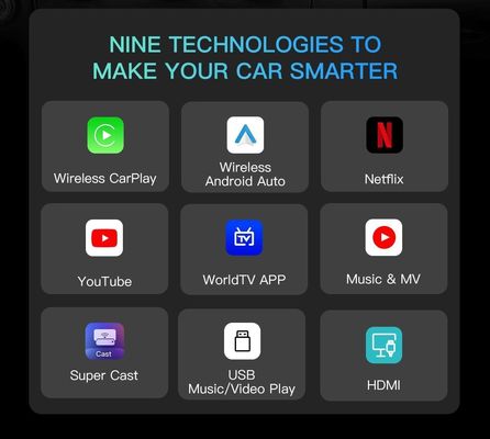 5V±0.2V 1.0A Power Input Carplay AI Box 8GB 128GB Ingebouwde GPS Wifi Wireless Streaming Box