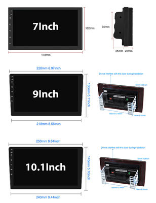 7/8/9/10/12/13 inch Wireless CarPlay Android Player met ingebouwde 2DIN GPS navigatie