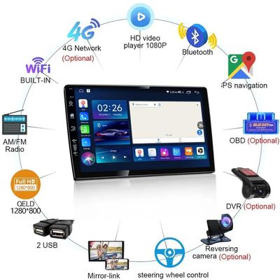 9 inch Car DVD Player Android Navigatie met 6 128 GB 4G Wifi GPS Dsp Rds AM Double Din Car Radio