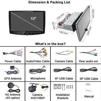Universal Car Fitment LCD-scherm Android 1 Din Car Radio met Carplay en knop