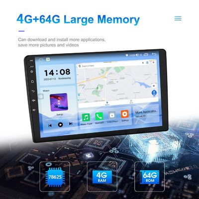 QLED-scherm Android 9/10 inch 4G RAM 64G ROM Double Din Car MP5 Player met aangepaste gebruikersinterface