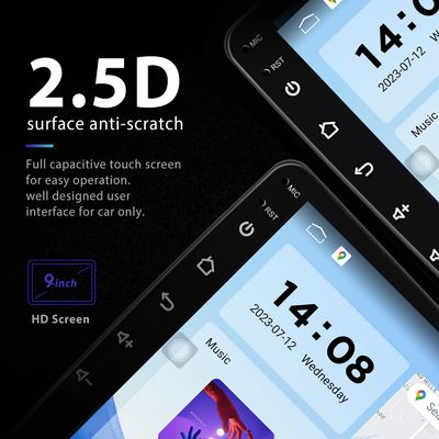 QLED-scherm Android 9/10 inch 4G RAM 64G ROM Double Din Car MP5 Player met aangepaste gebruikersinterface